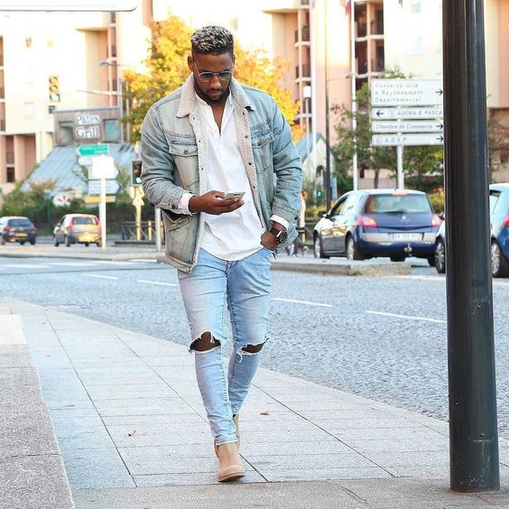 Look masculino camisa social e deals calça jeans